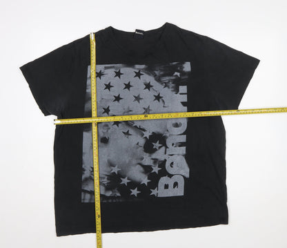 Bench Mens Black XL Graphic Print Crew Neck T-Shirt