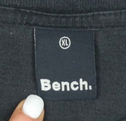 Bench Mens Black XL Graphic Print Crew Neck T-Shirt