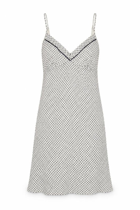 Jasper Conran Women White Polka Dot Viscose Slip Dress Size 14