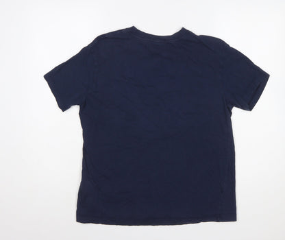 Nike Men's Blue Small Regular Fit Graphic Sports T-Shirt