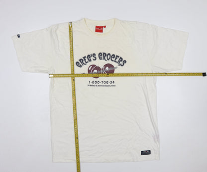 TOG24 Ivory Cotton Graphic Print Men's T-Shirt L