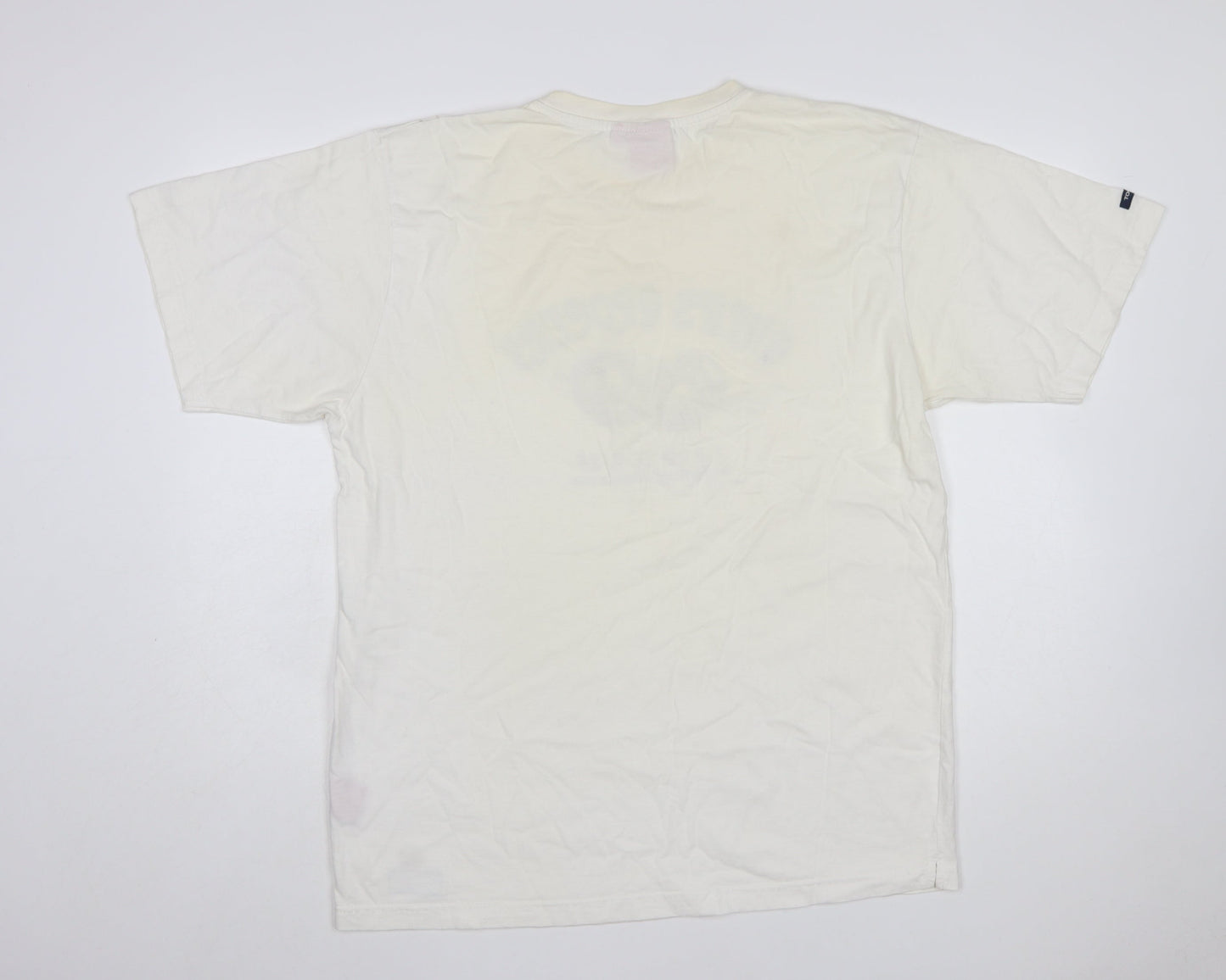 TOG24 Ivory Cotton Graphic Print Men's T-Shirt L