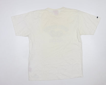 TOG24 Ivory Cotton Graphic Print Men's T-Shirt L