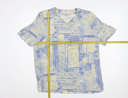 Jacques Vert Womens Multicoloured Size 14 Polyester V-Neck Blouse
