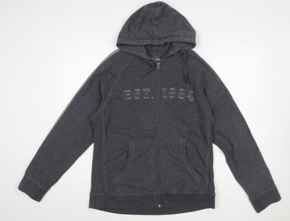 Marks and Spencer Men’s Grey Full Zip Hoodie Large Blue Harbour