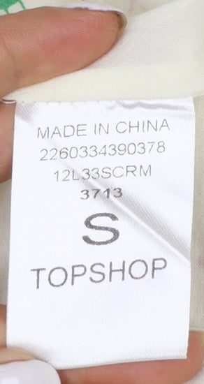 Topshop Women's Ivory Floral Embroidered Sleeveless Sundress Size S