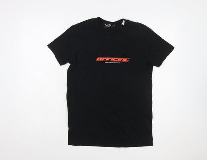 boohooMAN Men's Black OFFICIAL Graphic Cotton T-Shirt Size S