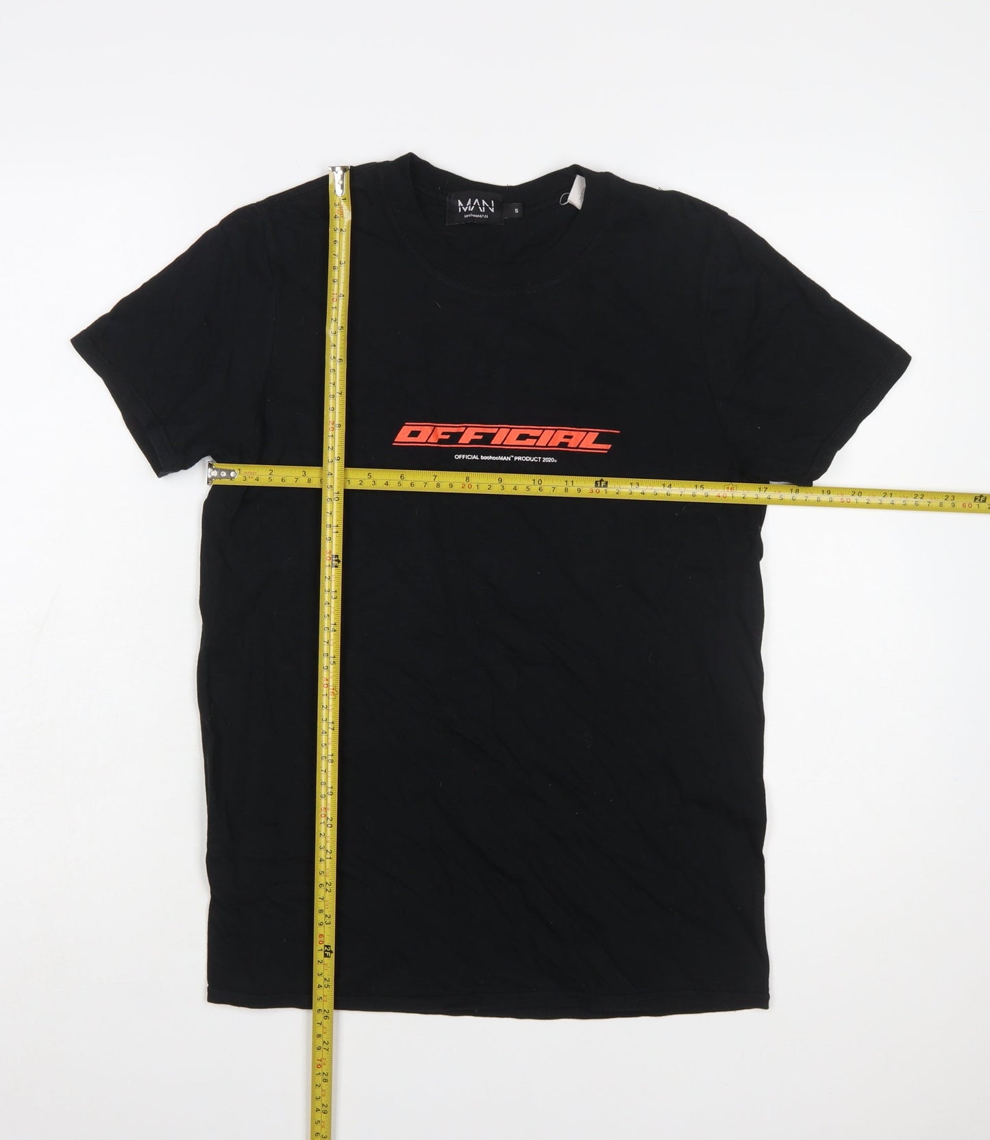 boohooMAN Men's Black OFFICIAL Graphic Cotton T-Shirt Size S