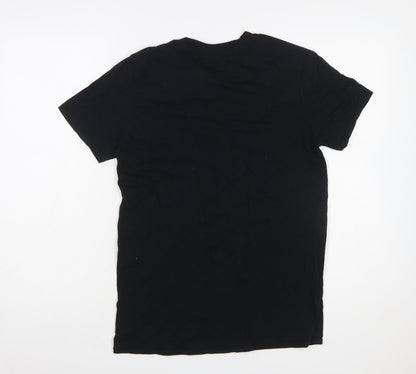 boohooMAN Men's Black OFFICIAL Graphic Cotton T-Shirt Size S