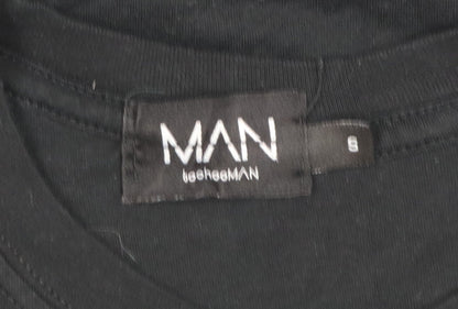 boohooMAN Men's Black OFFICIAL Graphic Cotton T-Shirt Size S