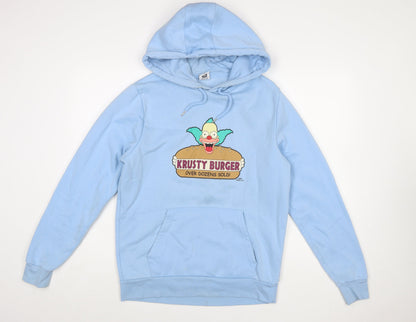 Primark The Simpsons Blue Men's Pullover Hoodie L Graphic Fleece