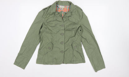 Roxy Women's Green Cotton Military Jacket Size S Casual