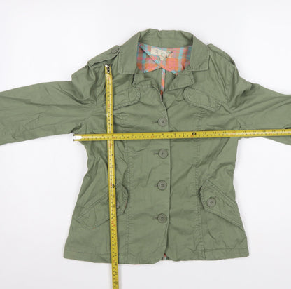 Roxy Women's Green Cotton Military Jacket Size S Casual