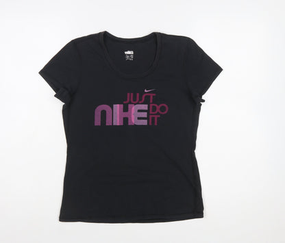 Nike Women's Black Crew Neck Fit Dry Sports T-Shirt Size M
