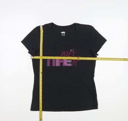 Nike Women's Black Crew Neck Fit Dry Sports T-Shirt Size M