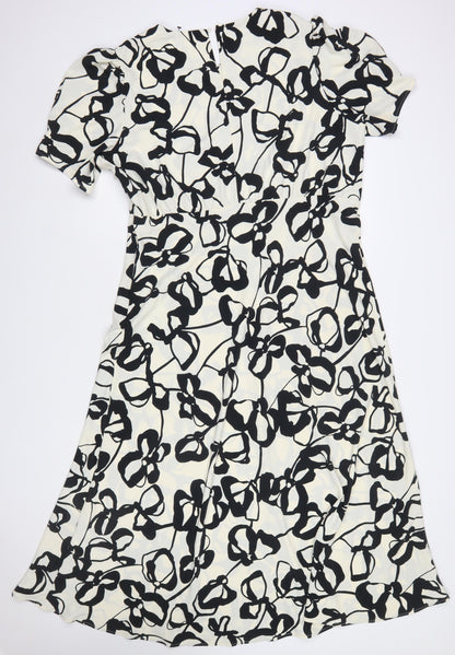 Marks and Spencer Women’s Black Floral Fit & Flare Dress Size 20