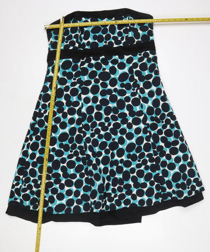 John Rocha Women’s Blue Polka Dot Strapless A-Line Dress Size 18