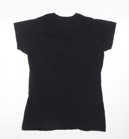 Steven Rhodes Women Black XL Witch Graphic Cotton T-Shirt