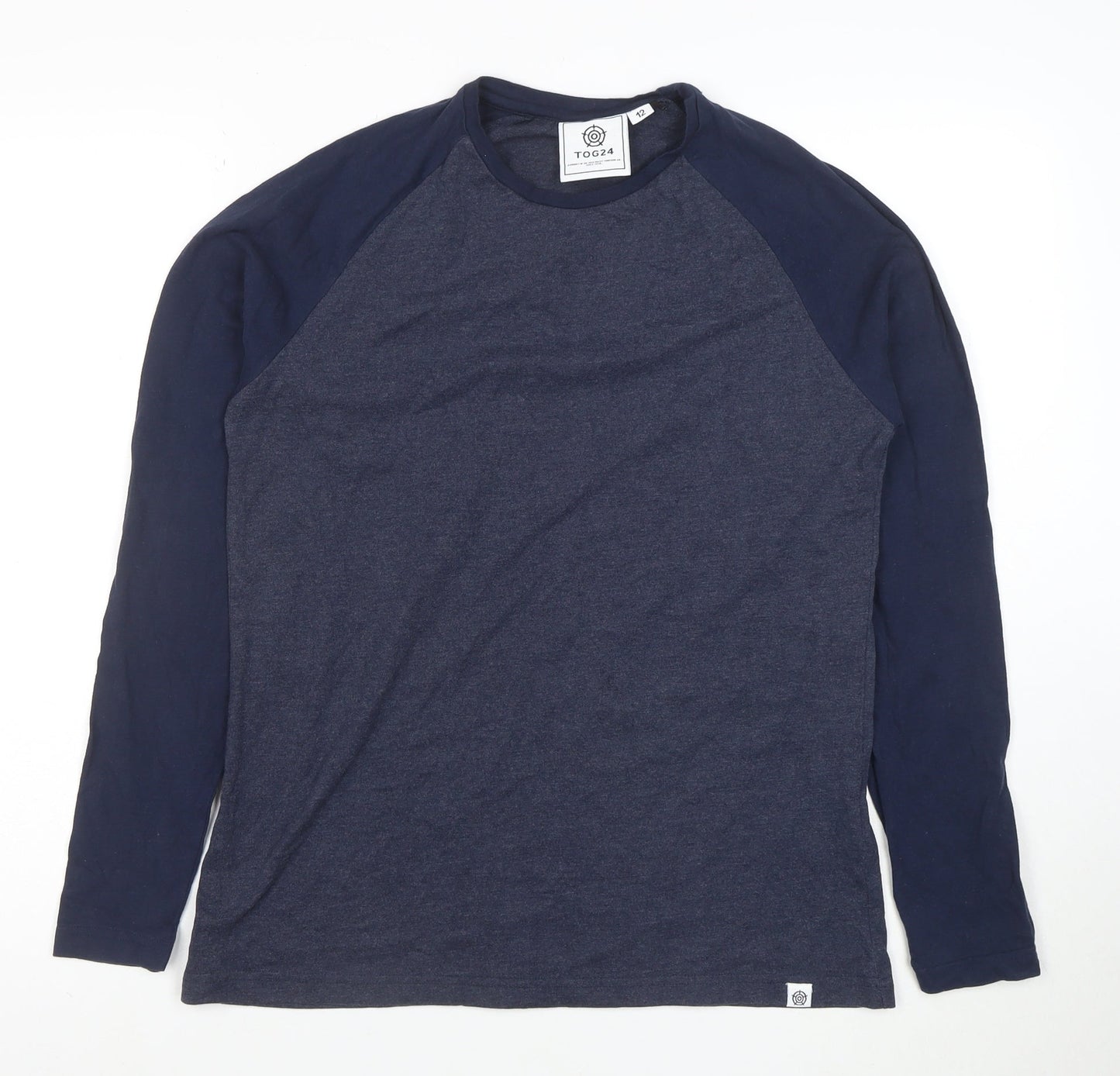 TOG24 Women's Blue Long Sleeve Raglan Crew Neck T-Shirt Size 12