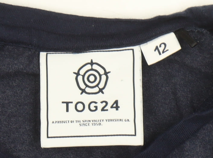 TOG24 Women's Blue Long Sleeve Raglan Crew Neck T-Shirt Size 12