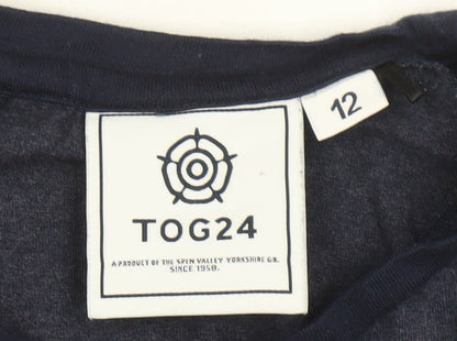 TOG24 Women's Blue Long Sleeve Raglan Crew Neck T-Shirt Size 12