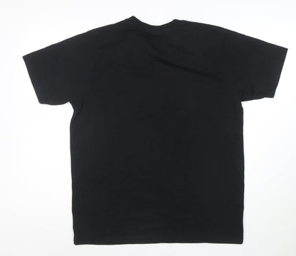 Wild Collection Men’s Black Tiger Eyes Graphic Animal Print T-Shirt L