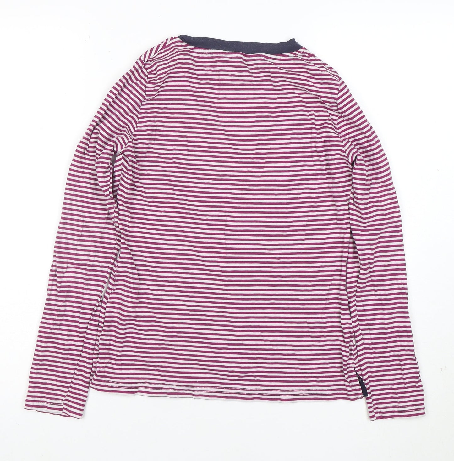 Joules Women’s Multicoloured Striped Long Sleeve Cotton Ringer T-Shirt UK 10