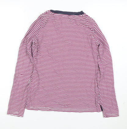 Joules Women’s Multicoloured Striped Long Sleeve Cotton Ringer T-Shirt UK 10