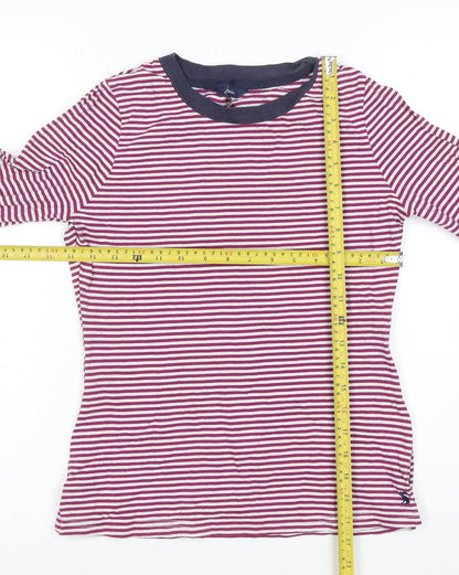 Joules Women’s Multicoloured Striped Long Sleeve Cotton Ringer T-Shirt UK 10