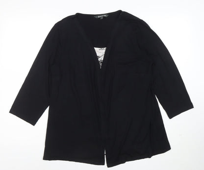 Bonmarché Women's Black Size 18 3/4 Sleeve Tunic Blouse
