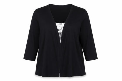 Bonmarché Women's Black Size 18 3/4 Sleeve Tunic Blouse
