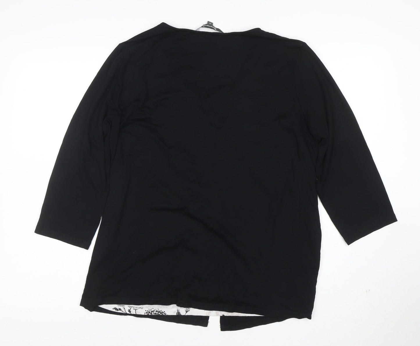 Bonmarché Women's Black Size 18 3/4 Sleeve Tunic Blouse