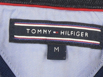 Tommy Hilfiger Men’s Blue Colourblock Cotton Polo Shirt Size M
