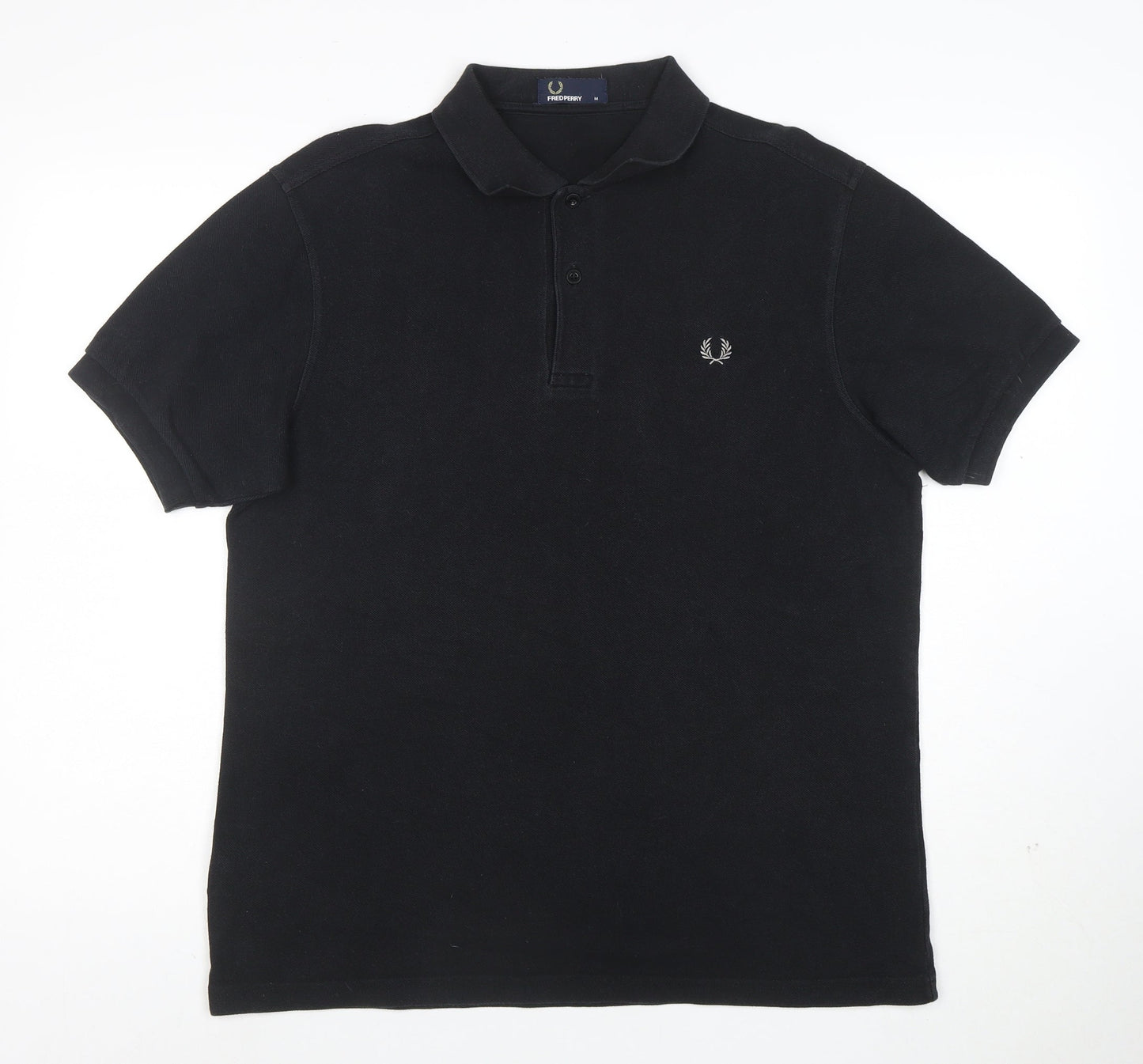 Fred Perry Men's Black Cotton Polo Shirt Size M Regular Fit