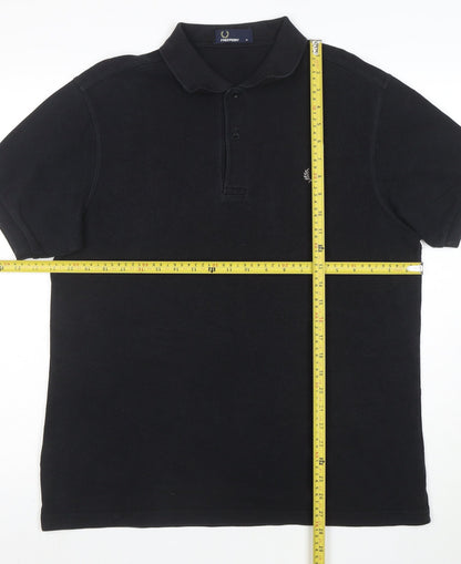 Fred Perry Men's Black Cotton Polo Shirt Size M Regular Fit