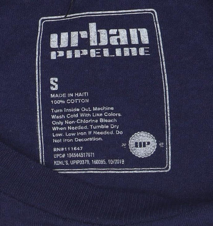 Urban Pipeline Men's Navy California Long Sleeve Graphic T-Shirt Size S