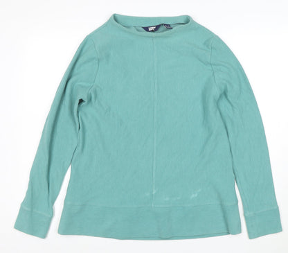 Lands' End Women Green M Pullover Long Sleeve Sweatshirt Cotton Blend