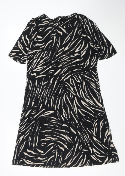 Marks and Spencer Women’s Black Animal Print Shift Dress Size 12