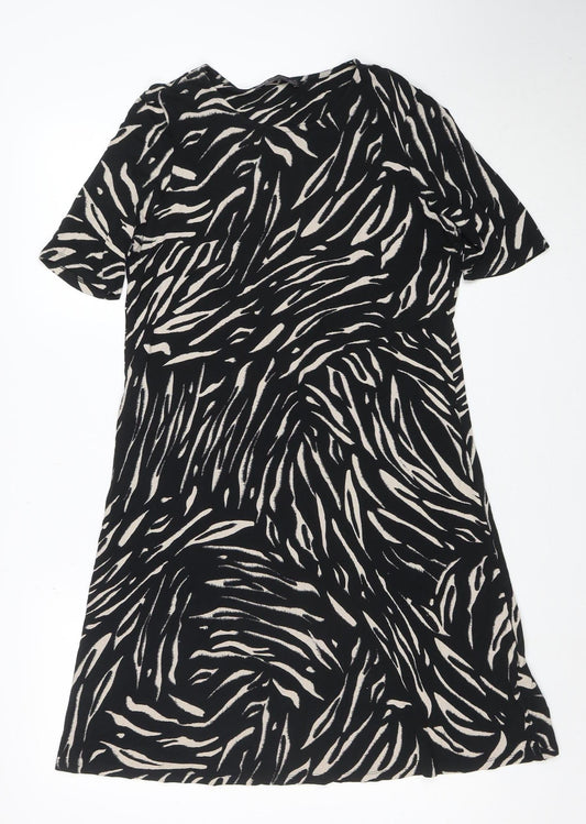 Marks and Spencer Women’s Black Animal Print Shift Dress Size 12