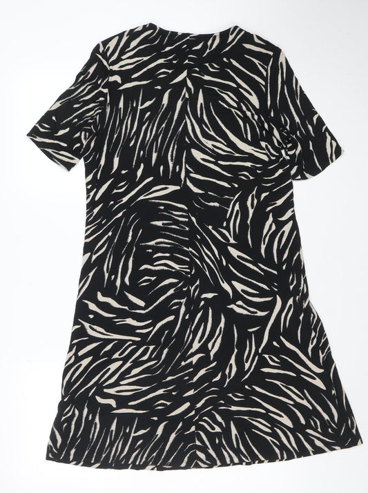 Marks and Spencer Women’s Black Animal Print Shift Dress Size 12