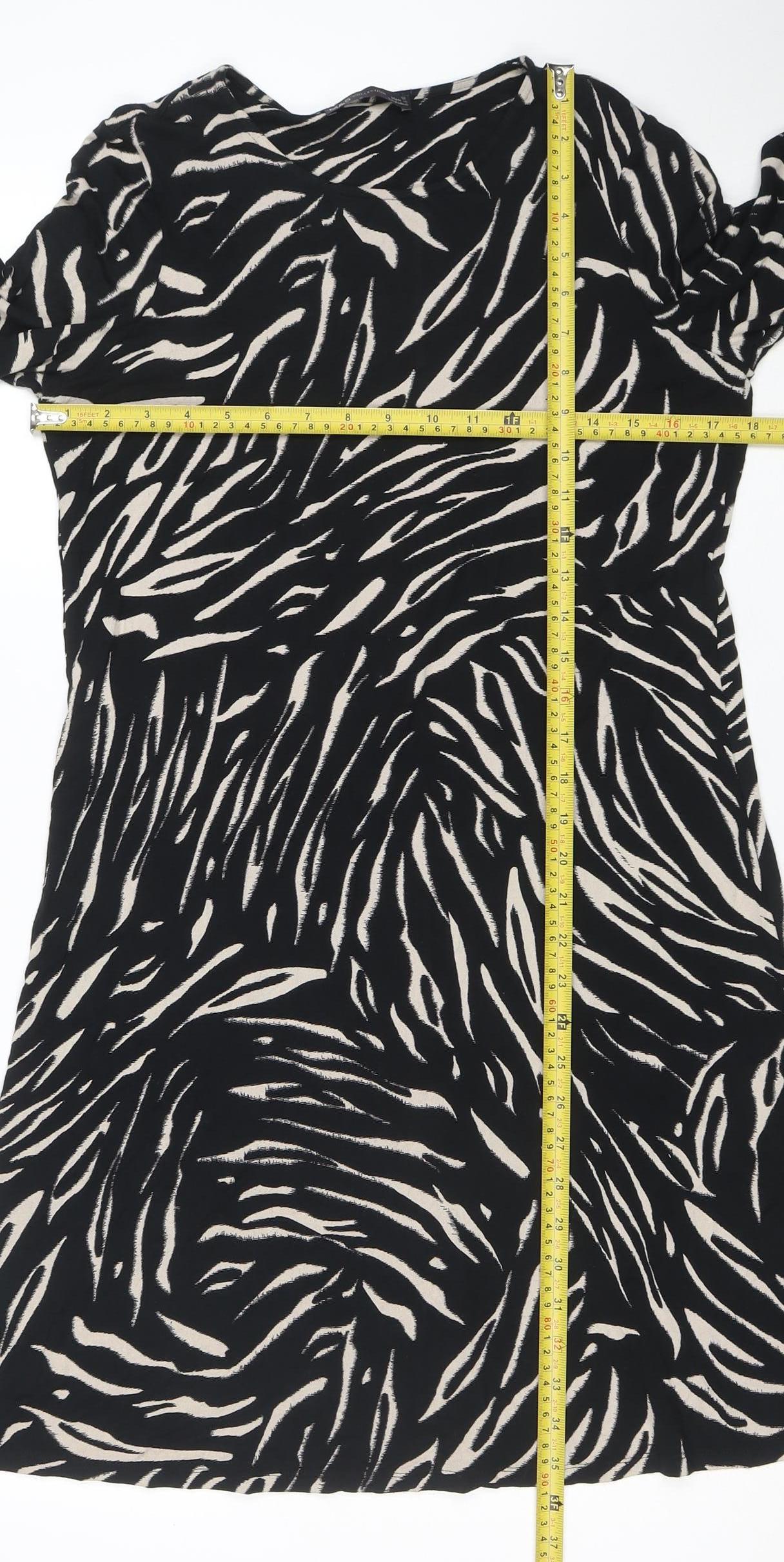 Marks and Spencer Women’s Black Animal Print Shift Dress Size 12
