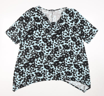 Bonmarché Women’s Blue Floral Viscose Tunic Blouse Size 20