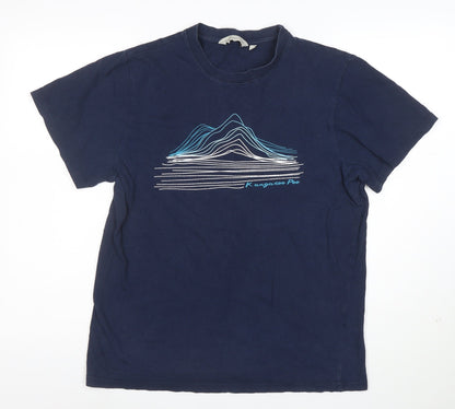 Kangaroo Poo Men's Blue Graphic Print Crew Neck T-Shirt Size S