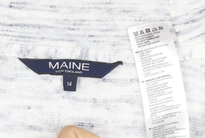 Maine New England Women's White Knit Open Cardigan Size 14
