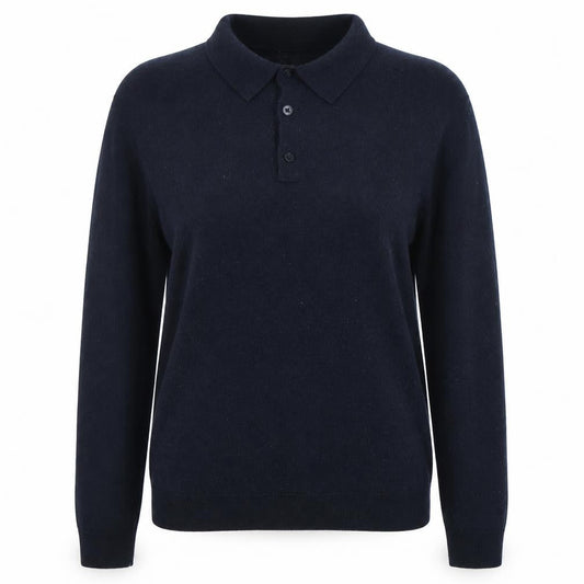 Kin by John Lewis Women's Navy Blue Wool Henley Jumper Size M