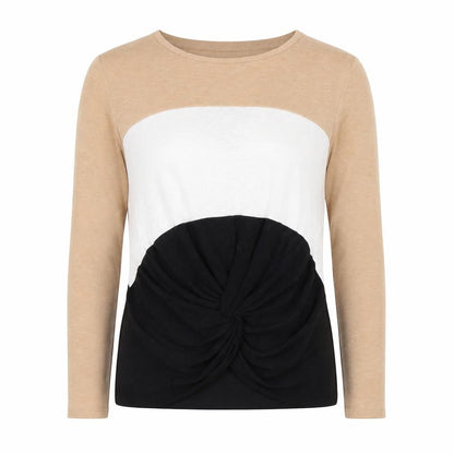 New Look Women Beige Colour Block Twist Front Jumper Size M