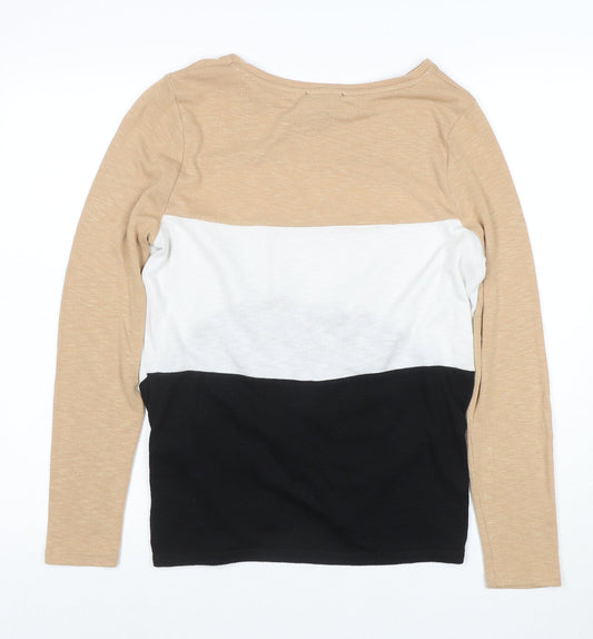 New Look Women Beige Colour Block Twist Front Jumper Size M