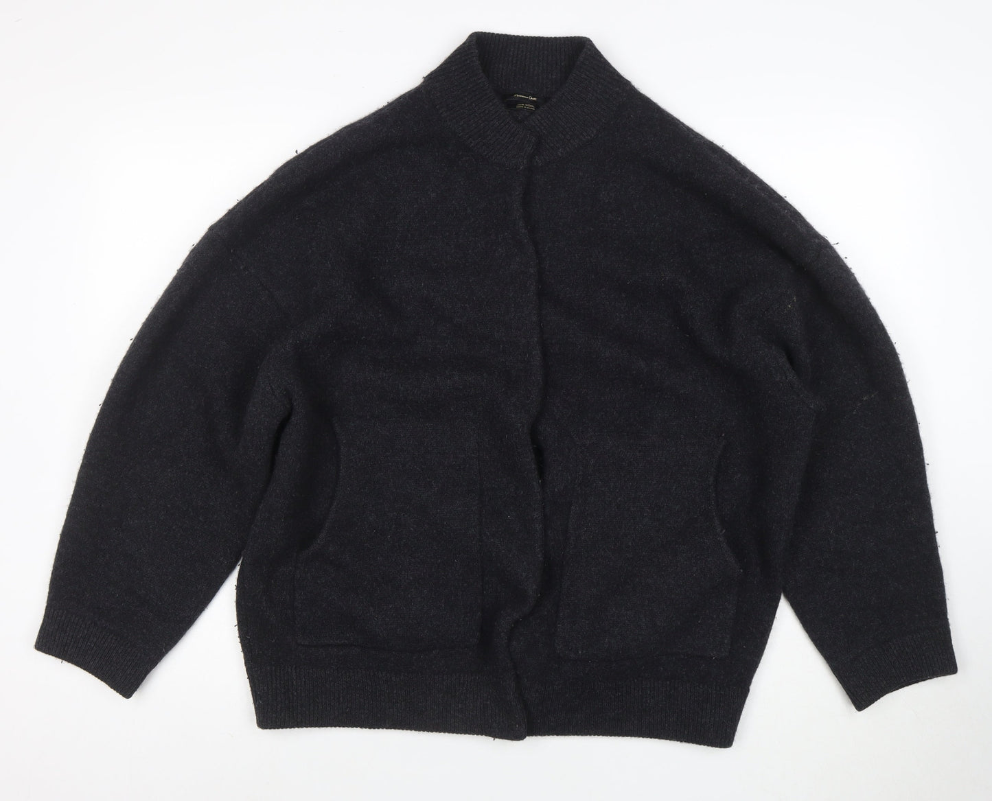 Massimo Dutti Womens Black Wool Short Jacket Size S