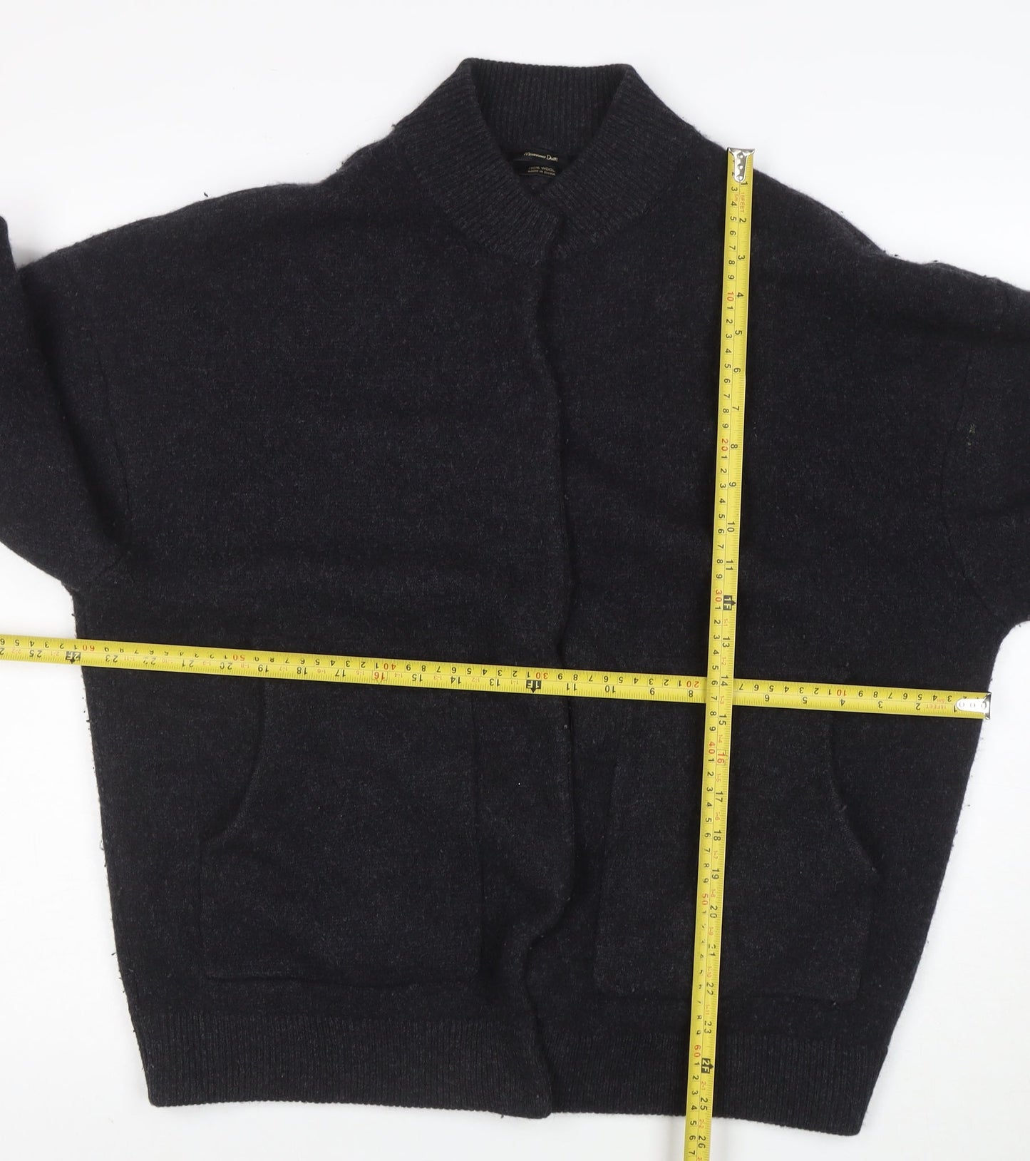 Massimo Dutti Womens Black Wool Short Jacket Size S