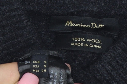 Massimo Dutti Womens Black Wool Short Jacket Size S
